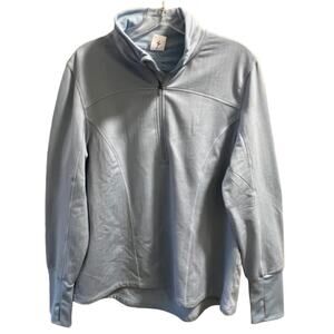 Athletic Works Workout Top Cold Gear Half Zip Light Baby Blue Size L Long Sleeve